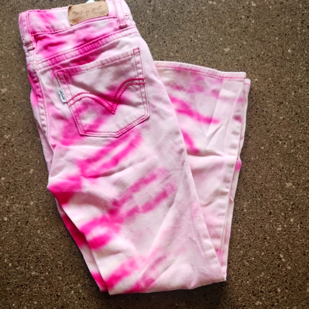 Kids Pink Tie-Dye levis